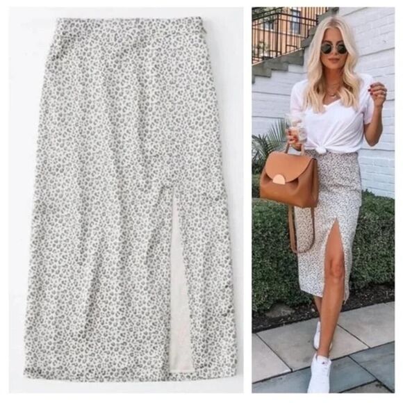 Abercrombie & Fitch Leopard Cheetah Animal
Print Midi Skirt size S 💝 - Picture 2 of 8
